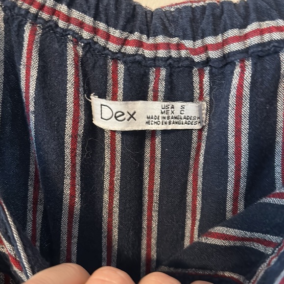 Striped Culotte Jumpsuit with Pockets - Picture 3 of 4